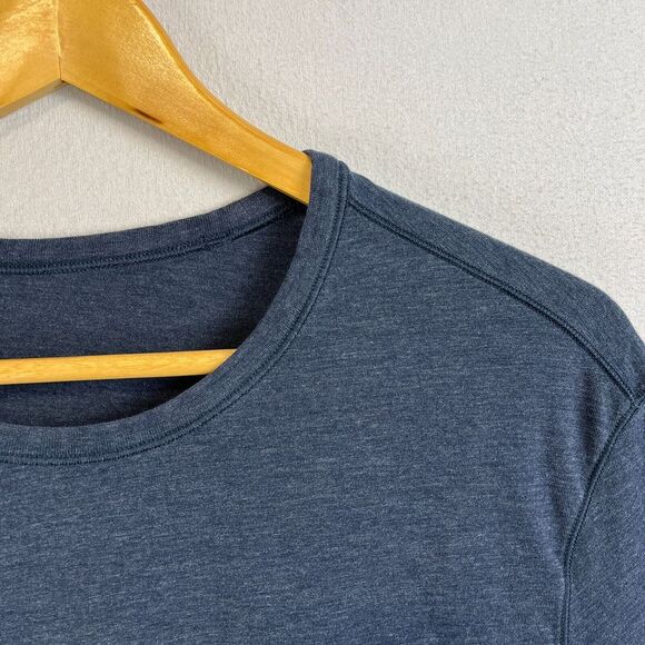 LULULEMON Mens 5 Year Basic Pima Cotton Short Sleeve Tee M Heathered Blue Crew - Picture 3 of 6